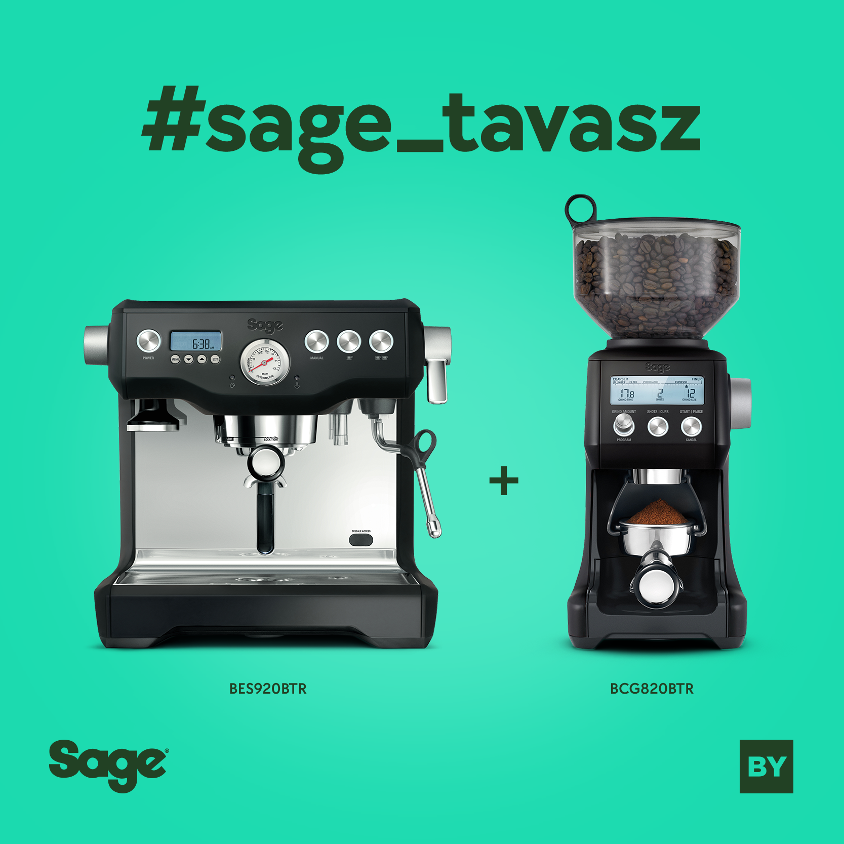 Sage BES920BTR - Dual Boiler + BCG820BTR őrlő